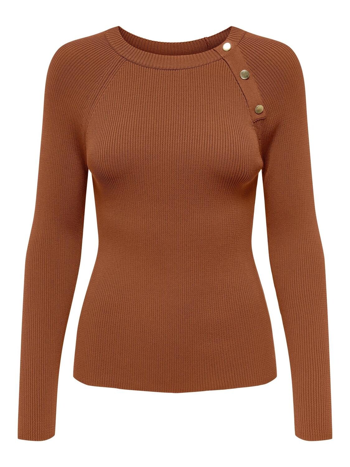 ONLSANNY LS BUTTON O-NECK KNT Argan Oil