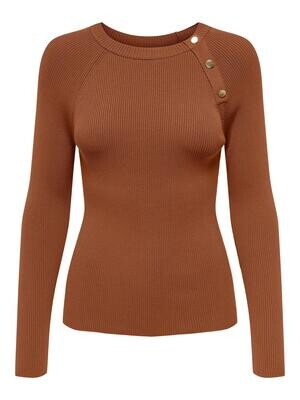 ONLSANNY LS BUTTON O-NECK KNT Argan Oil