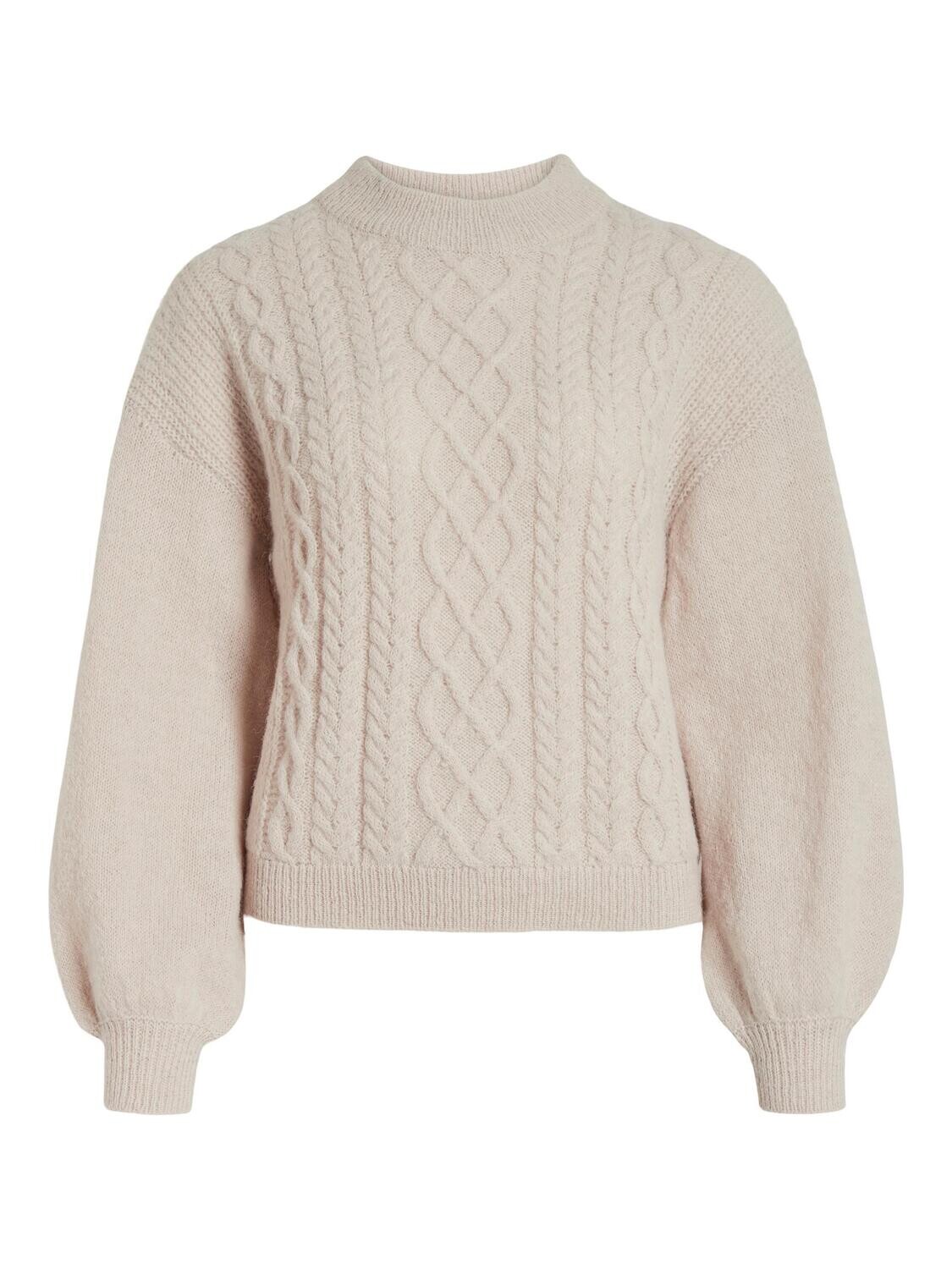 VICHINTI O-NECK CABLE KNIT TOP-NOOS Birch