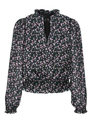 VMMILLA LS SMOCK SHORT TOP WVN GA NOOS Black-Medium Flower