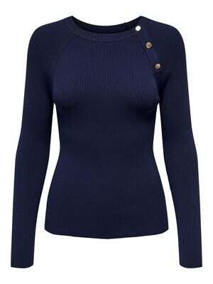 ONLSANNY LS BUTTON O-NECK KNT Night Sky