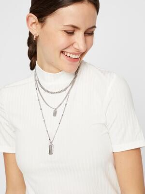 PCKYLIE SS T-NECK TOP NOOS Cloud Dancer