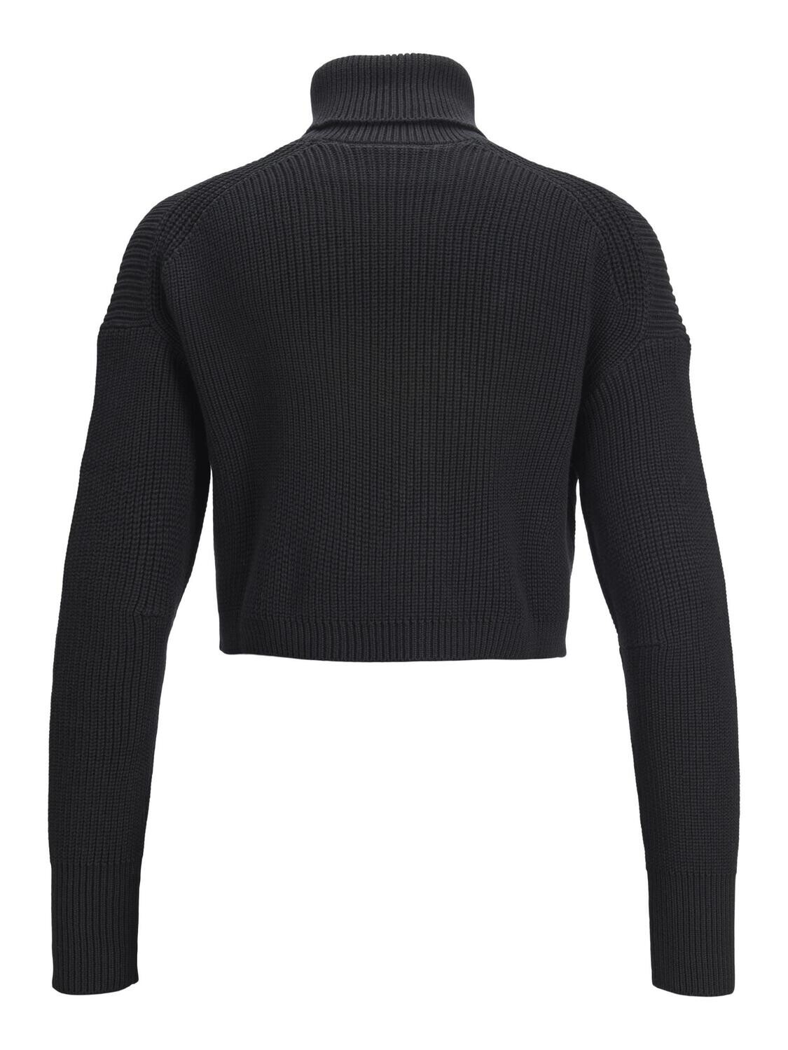 JXLIV TWIST CROP HIGH NECK KNIT Black