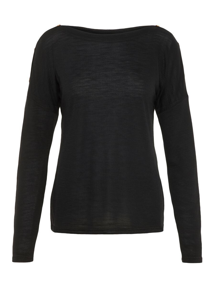 PCNOLLIE LS O-NECK TOP NOOS Black