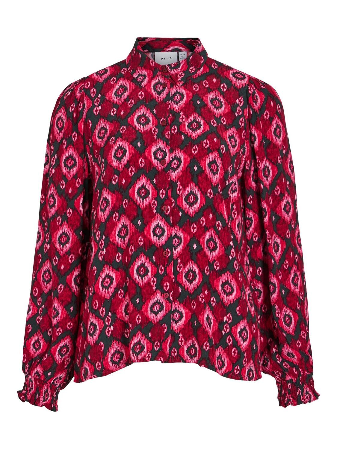 VIKIKKI L/S SMOCK CUFF SHIRT/SU/LC Ponderosa-Iza beet red