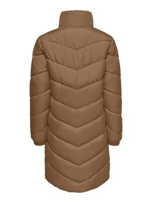 JDYNEWFINNO LONG PADDED JACKET OTW NEW Toasted Coconut-GOLD ZIP
