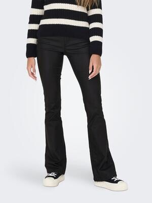 ONLBLUSH MID FLARED COATED PNT NOOS Black