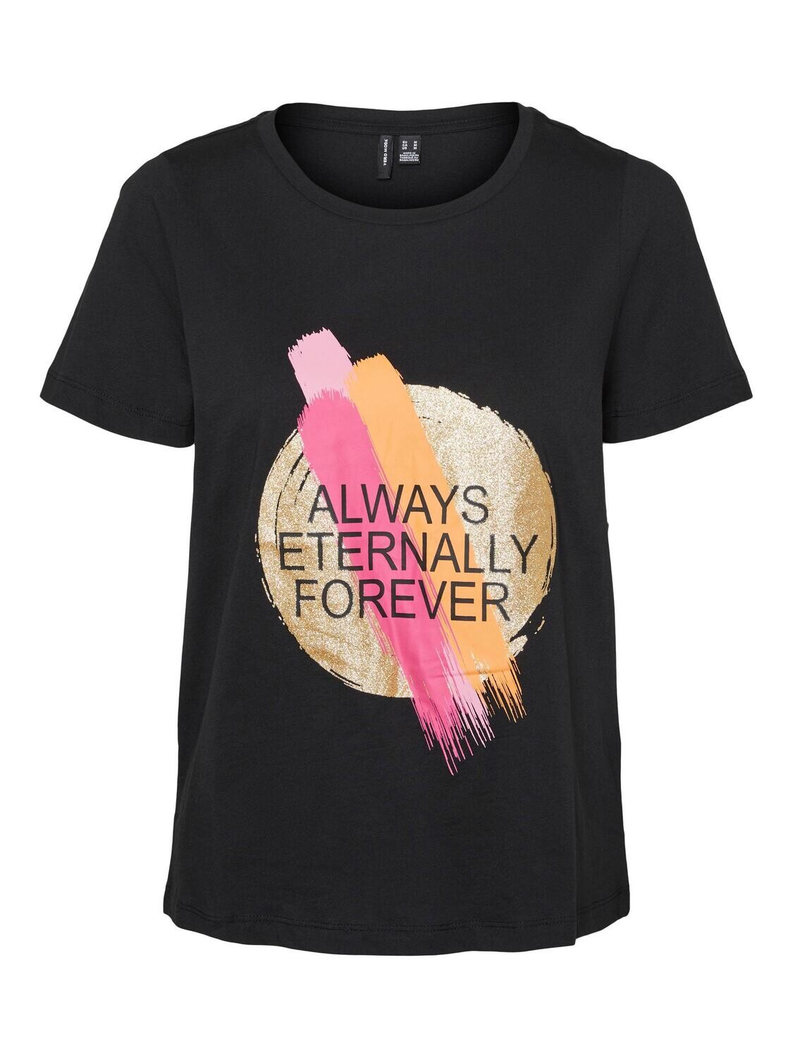 VMCIMMIE S/S O-NECK T-SHIRT JRS BTQ Black-ALWAYS ETERNALLY FOREVER