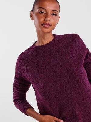 PC JULIANA LS O-NECK KNIT NOOS BC Grape Wine