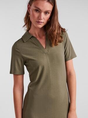 PCKYLIE SS POLO MIDI DRESS NOOS Deep Lichen Green