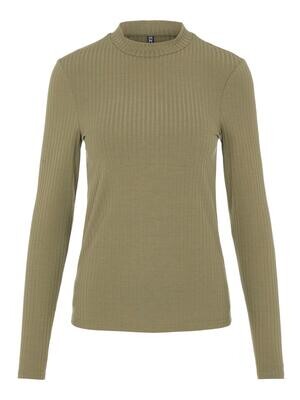 PCKYLIE LS T-NECK TOP NOOS Deep Lichen Green