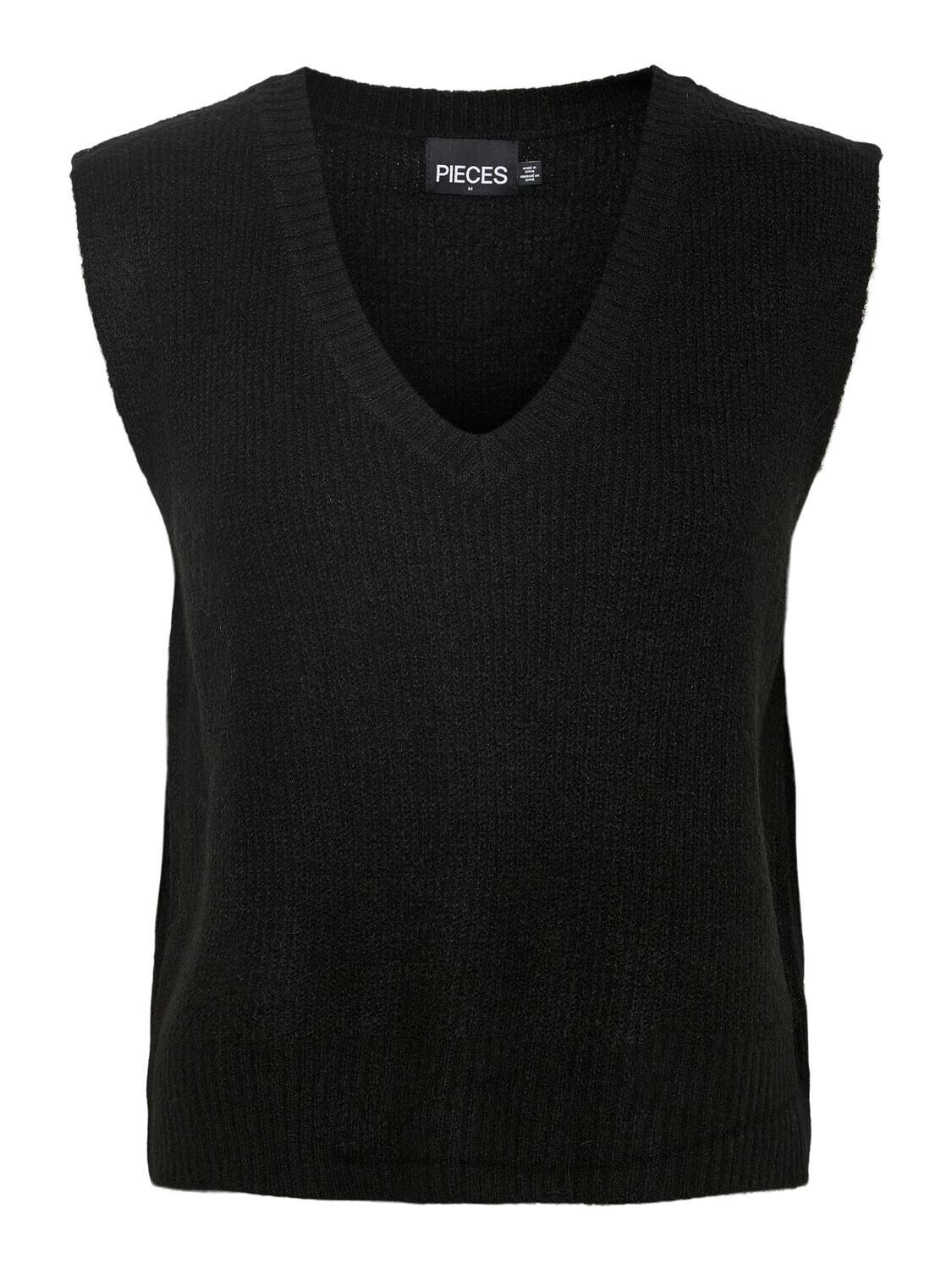 PCJENNIFER V-NECK KNIT VEST NOOS BC Black