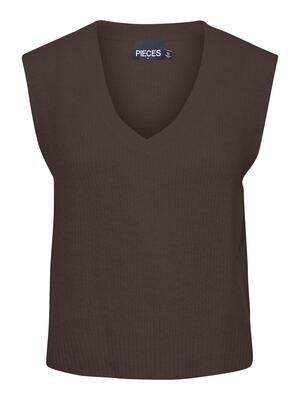 PCJENNIFER V-NECK KNIT VEST NOOS BC Chicory Coffee