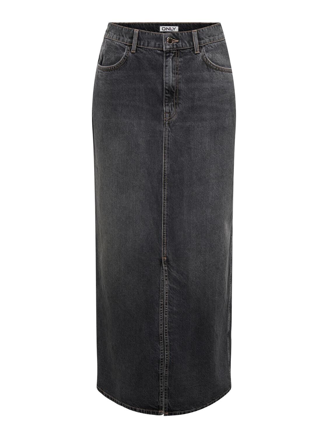 ONLCILLA LONG SLIT SKIRT DNM NOOS Washed Black