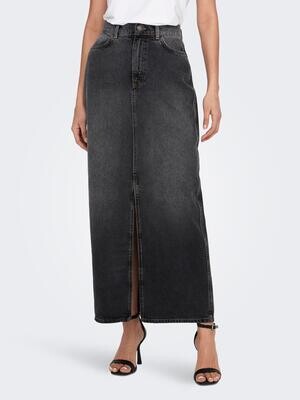 ONLCILLA LONG SLIT SKIRT DNM NOOS Washed Black