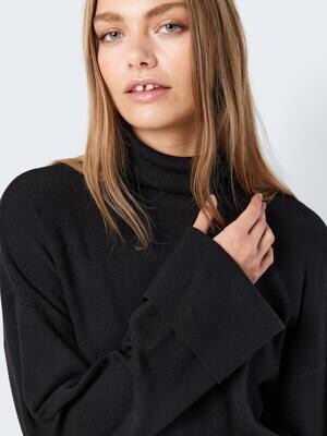 NMCLOE L/S ROLL NECK KNIT Black
