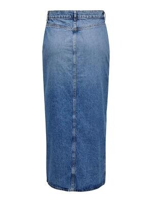 ONLCILLA LONG SLIT SKIRT DNM NOOS Medium Blue Denim