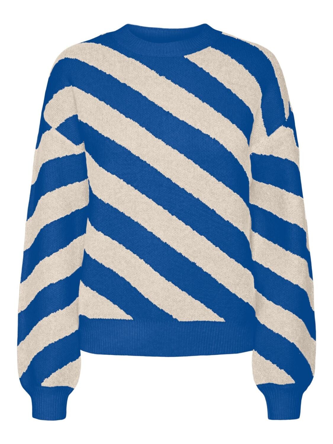 VMLARA LS O-NECK PULLOVER GA BOO Beaucoup Blue-W. BIRCH