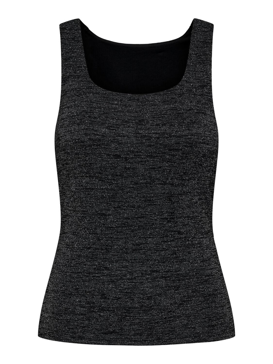 ONLROMA S/L 2-WAYS SHINE TOP JRS Black/Silver glitter