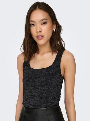 ONLROMA S/L 2-WAYS SHINE TOP JRS Black/Silver glitter