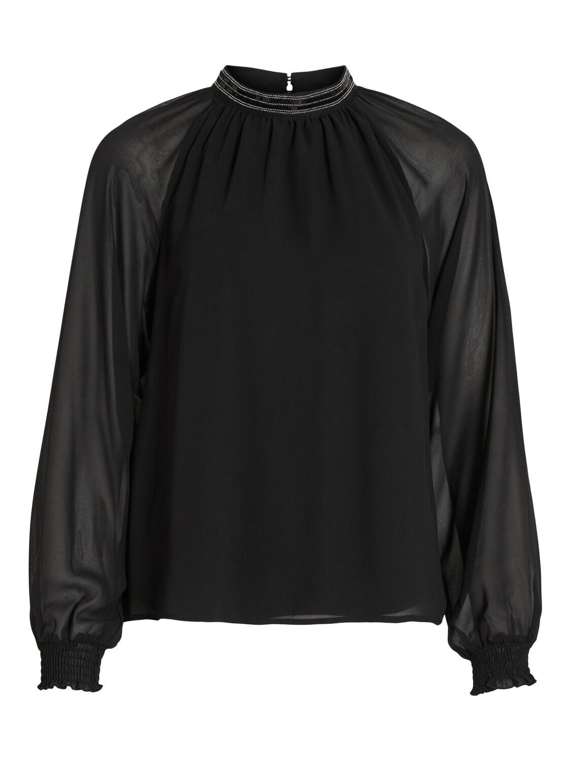 VIANLIS HALTERNECK L/S TOP/SU Black