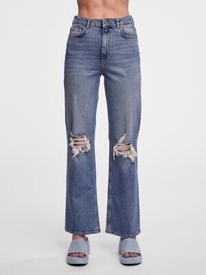 PCHOLLY HW WIDE JNS MB DESTROY NOOS BC Medium Blue Denim