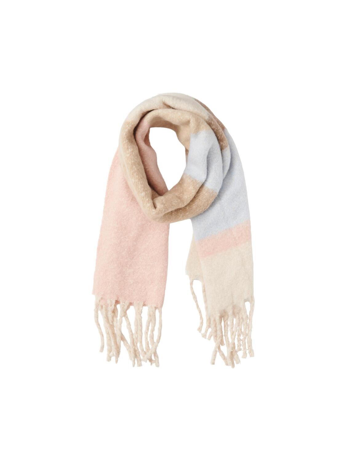 PCBEA LONG SCARF NOOS BC Rose Cloud-COLOUR BLOCKING