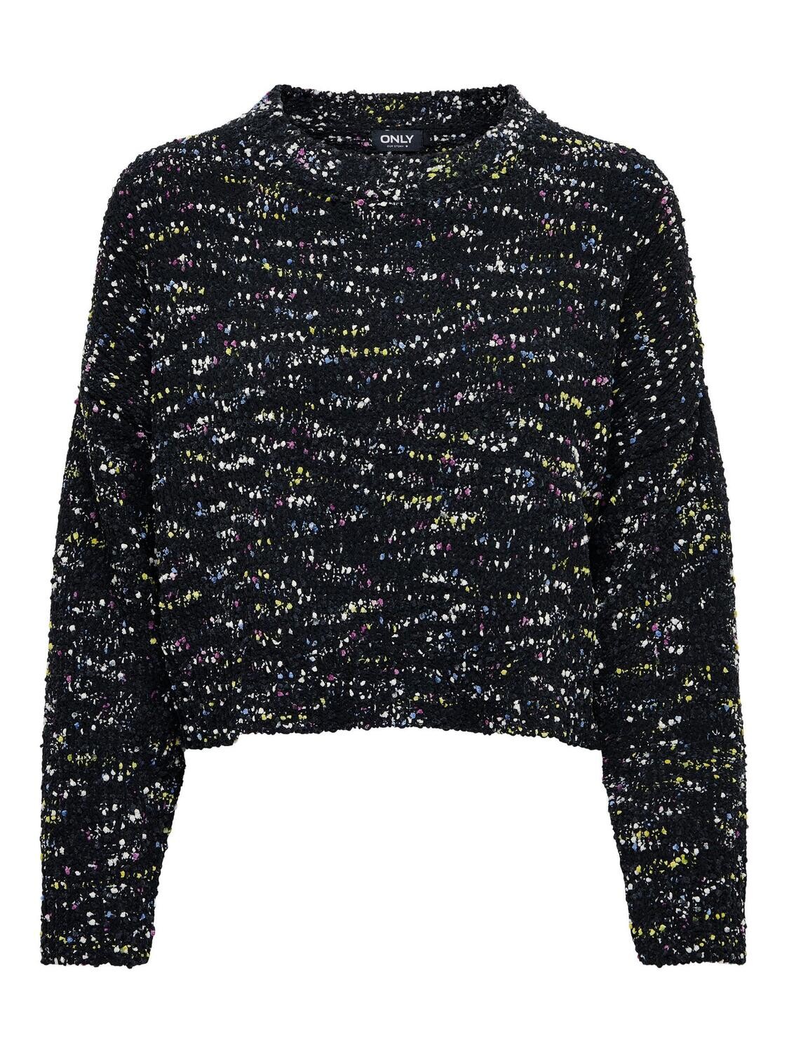 ONLGRACIE LS O-NECK NCA KNT Black-Multi Melange Dots