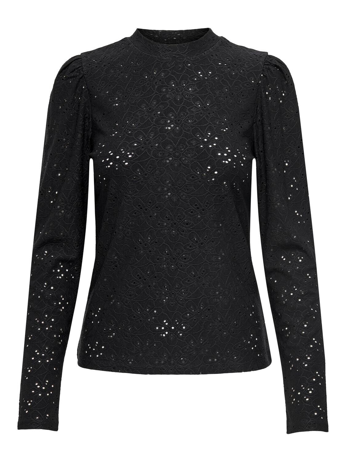 ONLSMILLA L/S PUFF TOP JRS Black