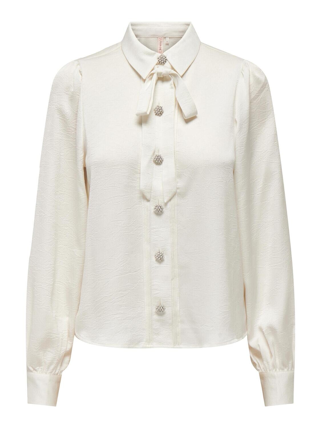 ONLKATHRINE LS TIE JEWLERY BUTTONS WVN Cloud Dancer