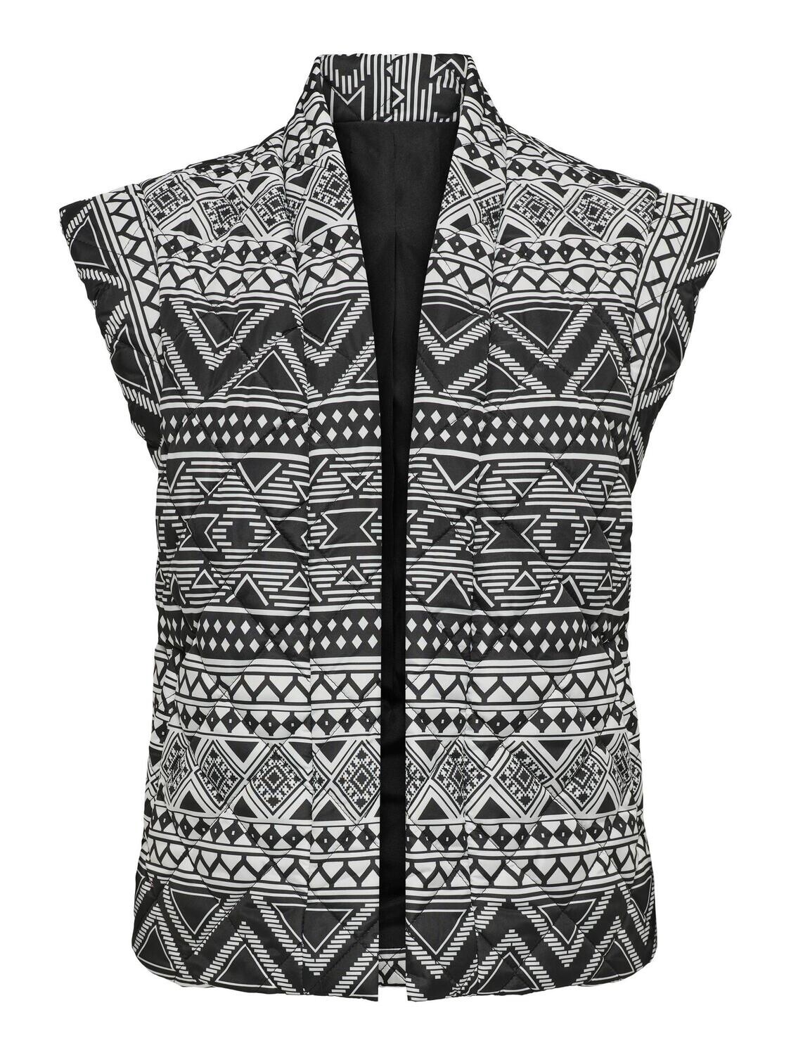 ONLCEMMA AOP QUILT VEST PNT Black-CIRKU