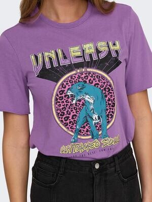 ONLLUCY LIFE S/S WILD ROCK TOP BOX JRS Dewberry/Unleash