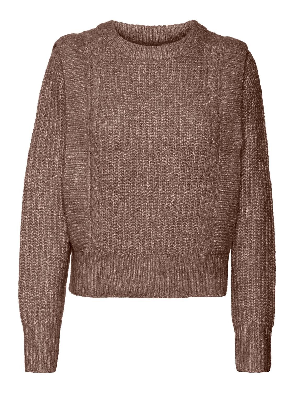 VMHAZEL LS O-NECK PULLOVER GA BOO Brown Lentil/MELANGE