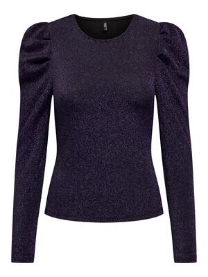 ONLNEW RICH L/S GLITTER PUFF TOP JRS Wave Ride/Bayberry glitter