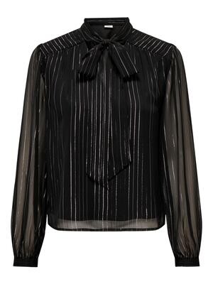 JDYCODY L/S BOW TOP WVN Black-SILVER LUREX