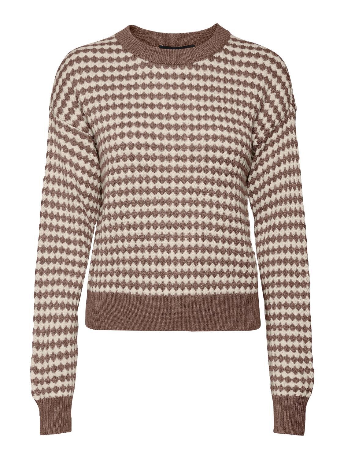 VMGABI LS O-NECK PULLOVER GA BF Brown Lentil-W. BIRCH