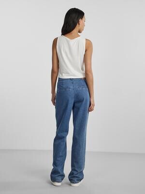 PCKYLIE SL CROP TOP NOOS Cloud Dancer