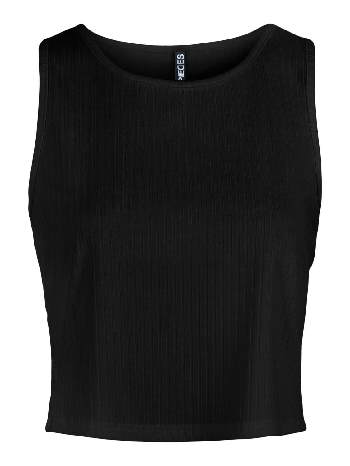 PCKYLIE SL CROP TOP NOOS Black
