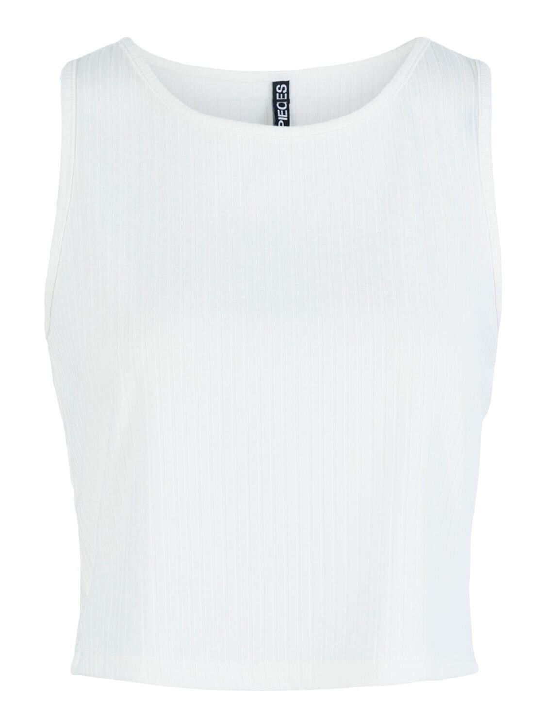 PCKYLIE SL CROP TOP NOOS Cloud Dancer