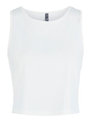 PCKYLIE SL CROP TOP NOOS Cloud Dancer