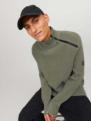 JCOFILO WINTER KNIT HALF ZIP Olive Night