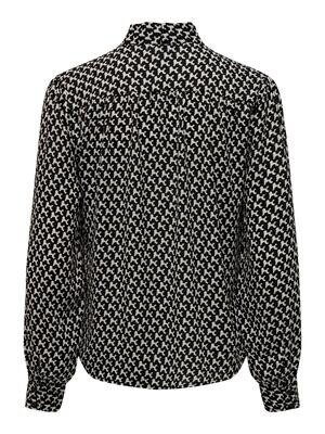 ONLRUTH LIFE L/S BOW SHIRT PTM Black-Walk the dogs