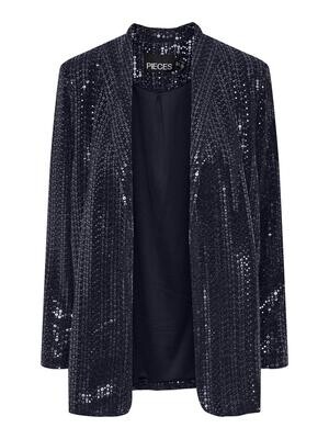 PCSIDDY LS BLAZER Black-Silver sequins