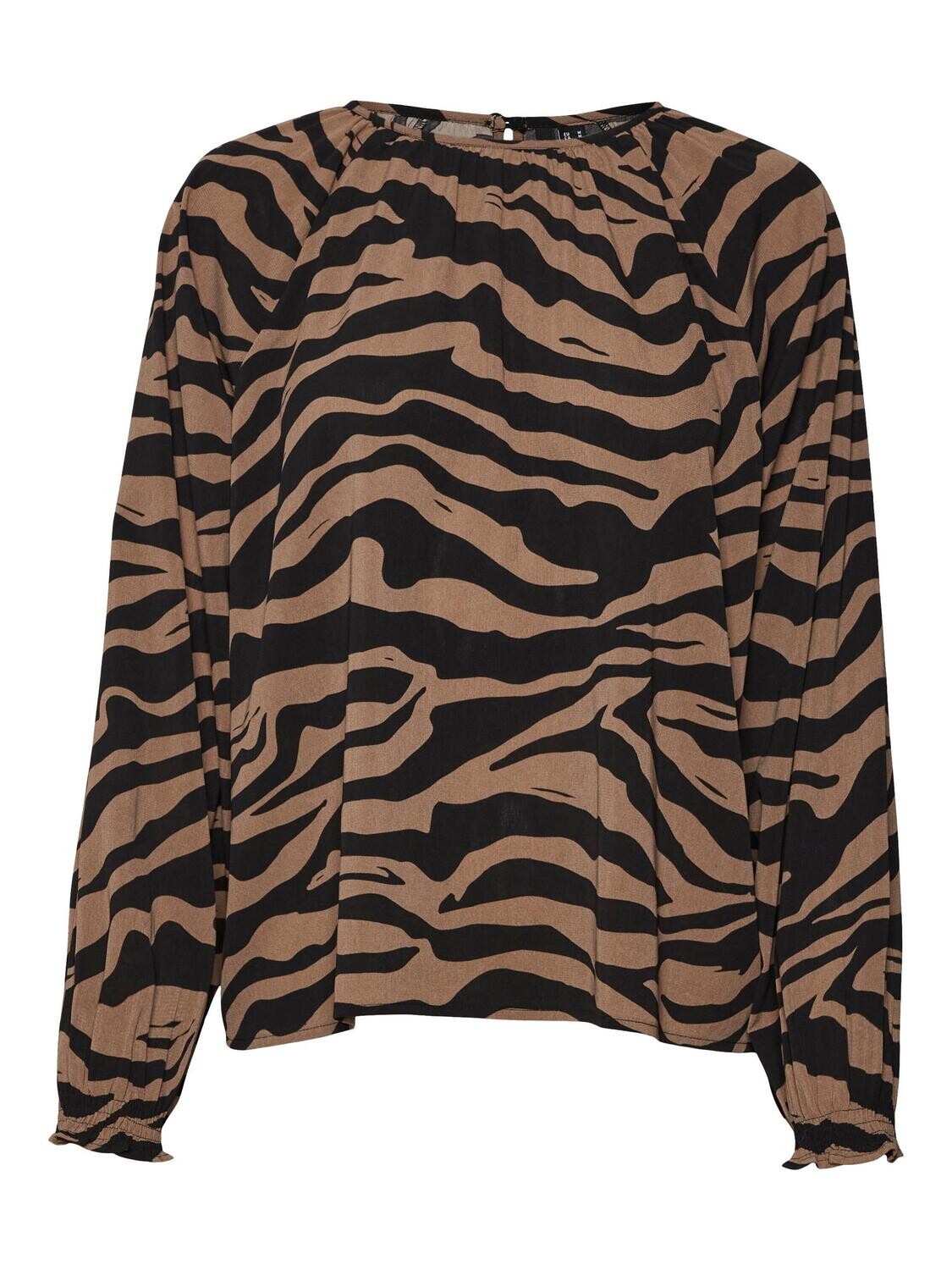 VMSHILAH NAJA LS SHORT TOP WVN GA Brown Lentil/Perla