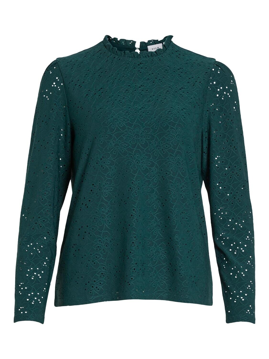 VIPAULINA FLOUNCE NECK L/S TOP Ponderosa Pine