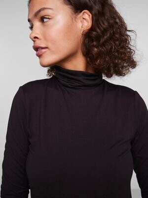 PCNALA LS HIGH NECK TOP BC Black-SOLID