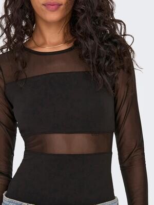 ONLESTHER L/S MESH BODYSTOCKING JRS NOOS Black
