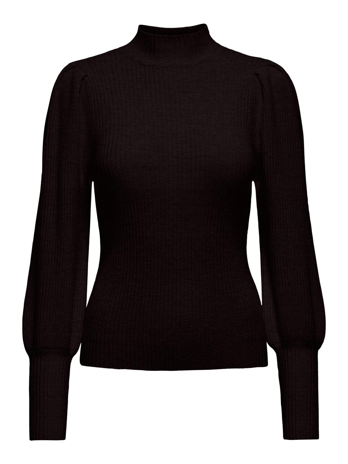 ONLKATIA LS FIT HIGHNECK KNT Black