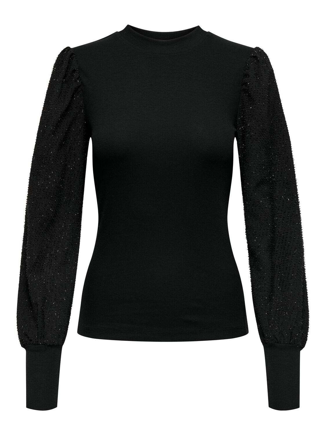 ONLJANIA L/S PUFF MIX GLITTER TOP JRS Black