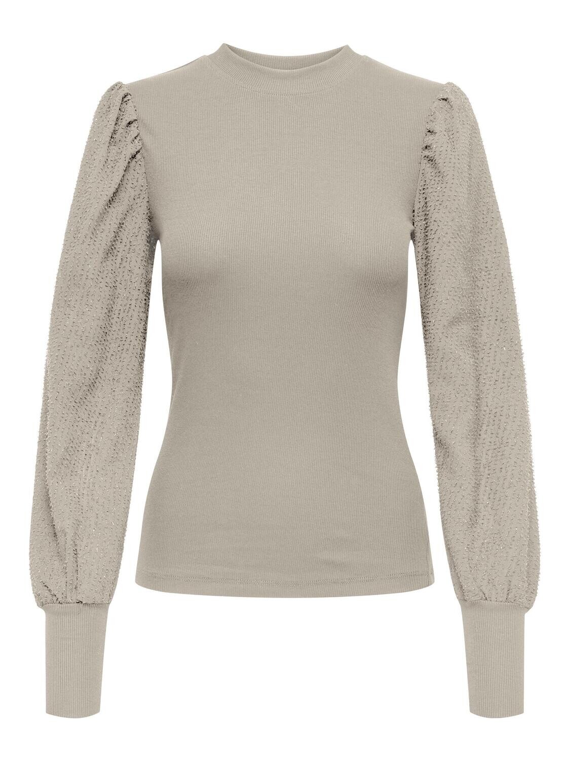 ONLJANIA L/S PUFF MIX GLITTER TOP JRS Silver Lining